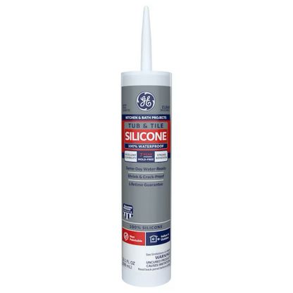GE Silicone 1 Tub and Tile, Kitchen and Bath 10.1-oz Clear Silicone Caulk - 71223257