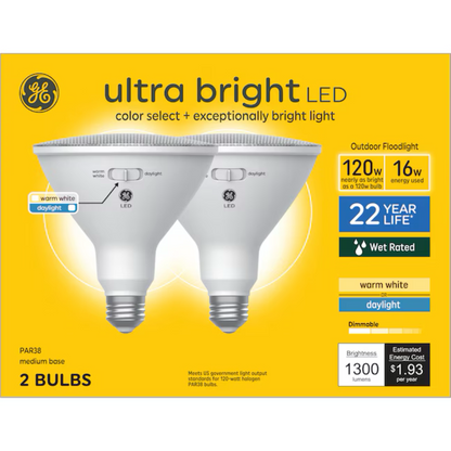GE 120-Watt EQ PAR38 Warm White Medium Base (e-26) Dimmable LED Light Bulb - 71223212