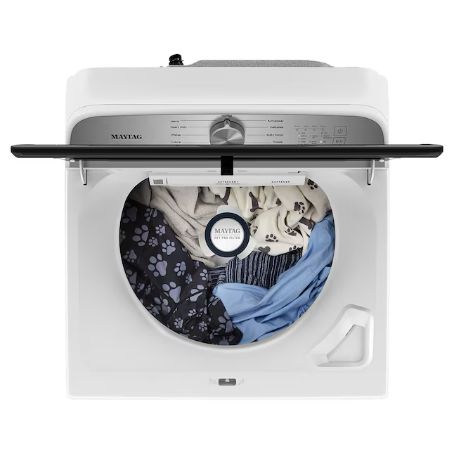 Maytag Pet Pro 4.7-cu ft High Efficiency Agitator Top-Load Washer (White)
