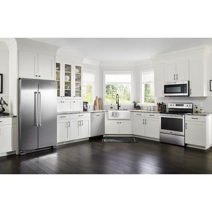 Maytag 24.9-cu ft Side-by-Side Refrigerator (Fingerprint Resistant Stainless Steel)