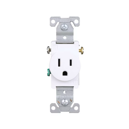 GE Eaton 15-Amp 125-volt Tamper Resistant Residential/Commercial Round Outlet, White - 31223403