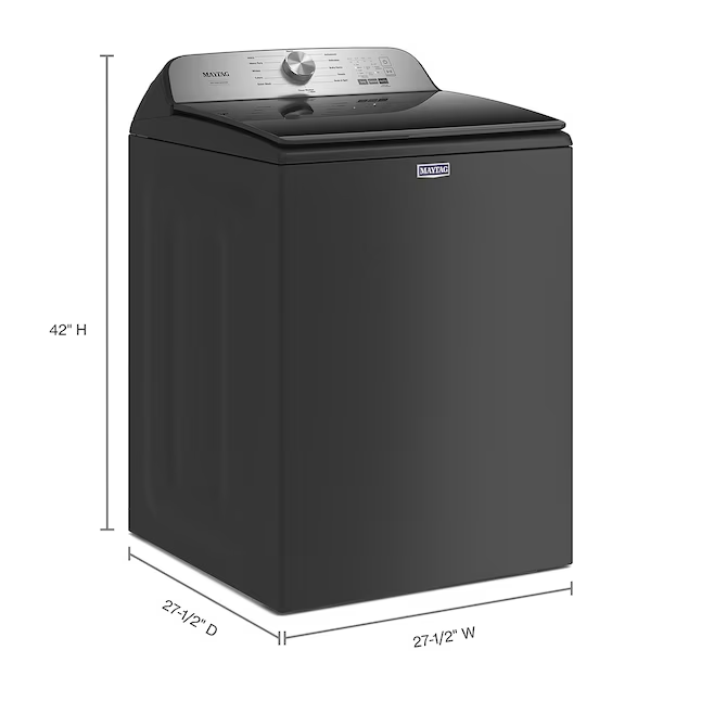 Maytag Pet Pro 4.7-cu ft High Efficiency Agitator Top-Load Washer (Volcano Black)