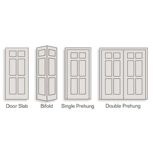 ReliaBilt 30-in x 80-in 6-panel Hollow Core Primed Molded Composite Left Hand Inswing Single Prehung Interior Door