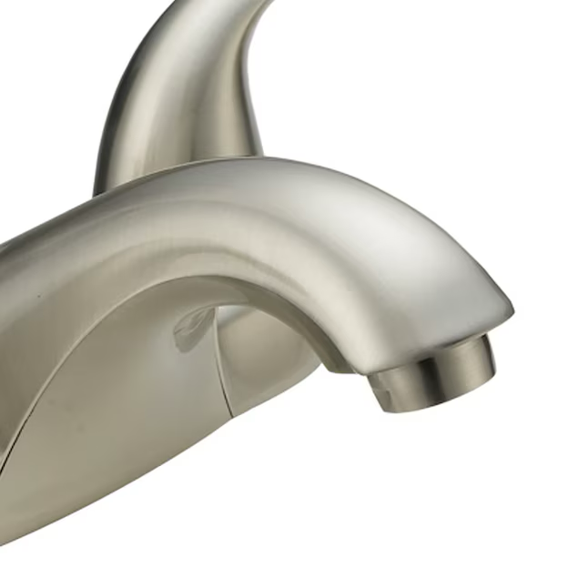 EZ-FLO Impressions Brushed Nickel 4-in centerset 2-handle WaterSense Bathroom Sink Faucet with Drain and Deck Plate