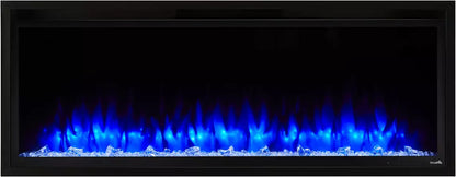 SimpliFire 72" Allusion Platinum Recessed Linear Electric Fireplace - SF-ALLP72-BK