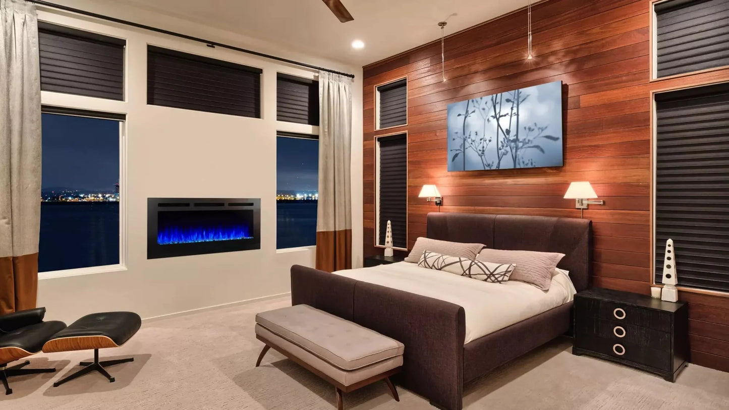 SimpliFire 40" Allusion Recessed Linear Electric Fireplace - SF-ALL40-BK