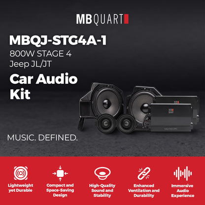 MB Quart Stage 4 Audio System for Jeep Wrangler JL 18-23/Gladiator JT 20-26 - 422642