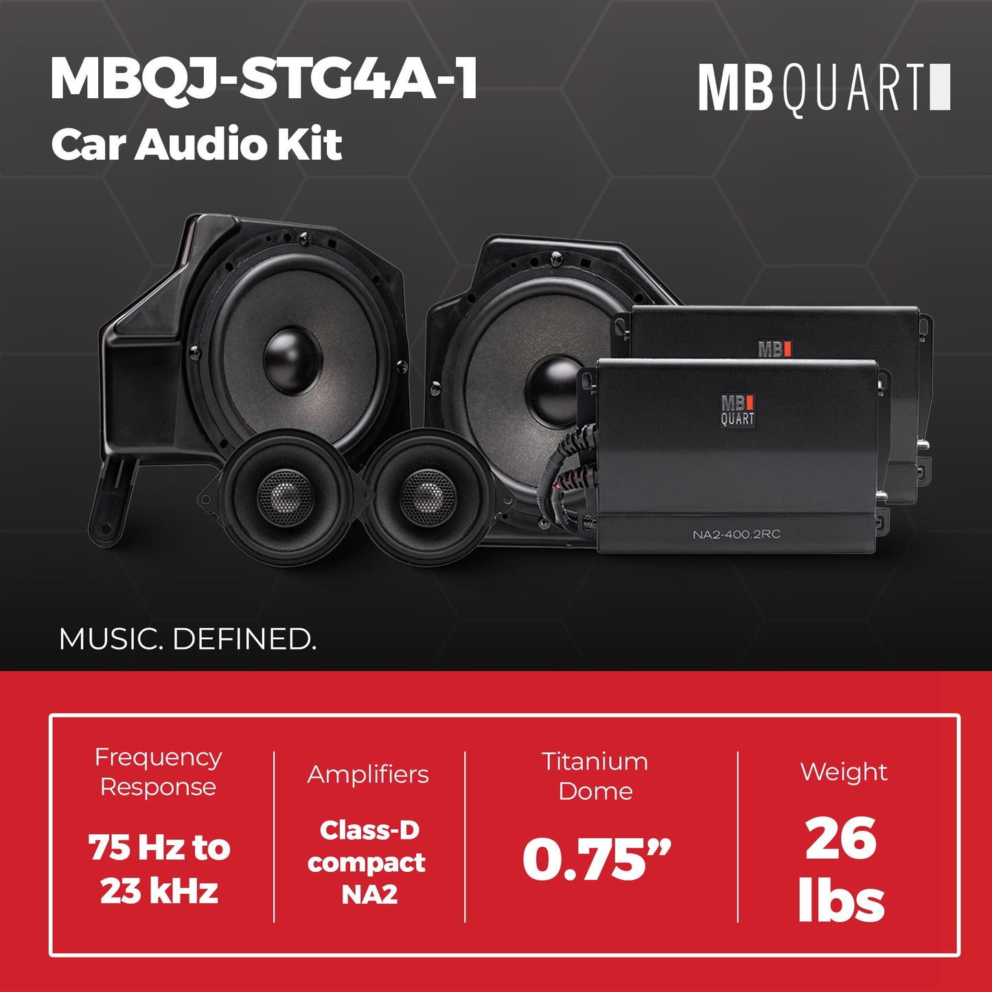 MB Quart Stage 4 Audio System for Jeep Wrangler JL 18-23/Gladiator JT 20-26 - 422642