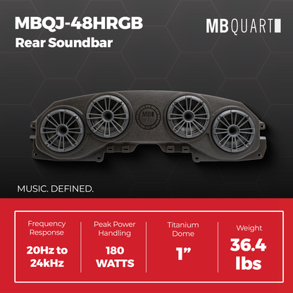 MB Quart Rear Soundbar, 8" Speakers, Jeep Wrangler JL 18-23/Gladiator JT 20-23 - 422639