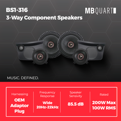 MB Quart Front Dash 3-Way Component Speakers Upgrade Kit for 21-24 Ford Bronco - 427499