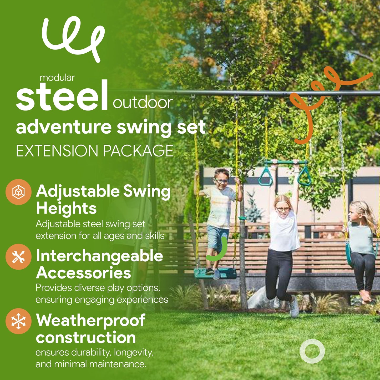 gobaplay Outdoor Frame Playground Equipment w/ 8' Extension & 39" Swing w/ Tent - 436276