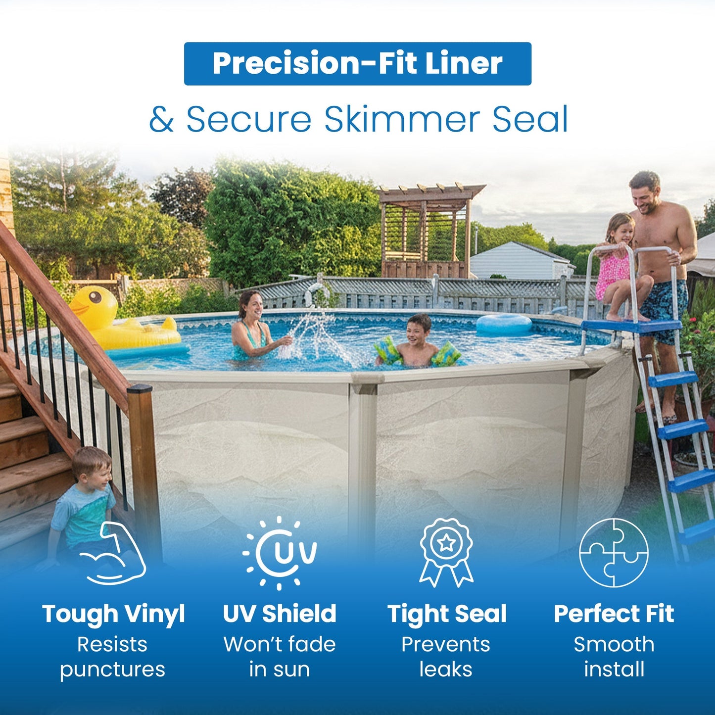 Aquarian Phoenix 18ft x 52in Above Ground Pool w/ Filter, Ladder, Liner, Skimmer - 109525