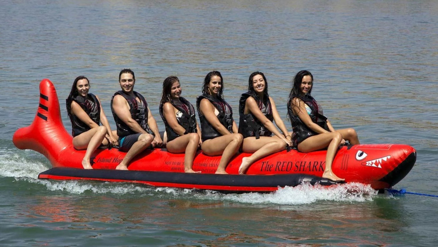 Island Hopper Red Shark Banana Boat 6 Passenger Inline - RSPVC-6