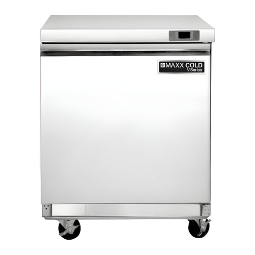 Maxx Cold V-Series 1 Door Undercounter Freezer, in Stainless Steel - MVF29UHC