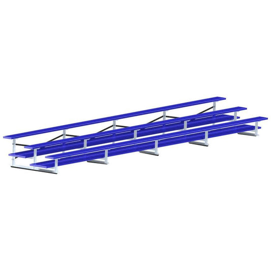 Jaypro Bleacher - 27' (3 Row - Double Foot Plank) - All Aluminum (Powder Coated) -  BLDP-327ALPC