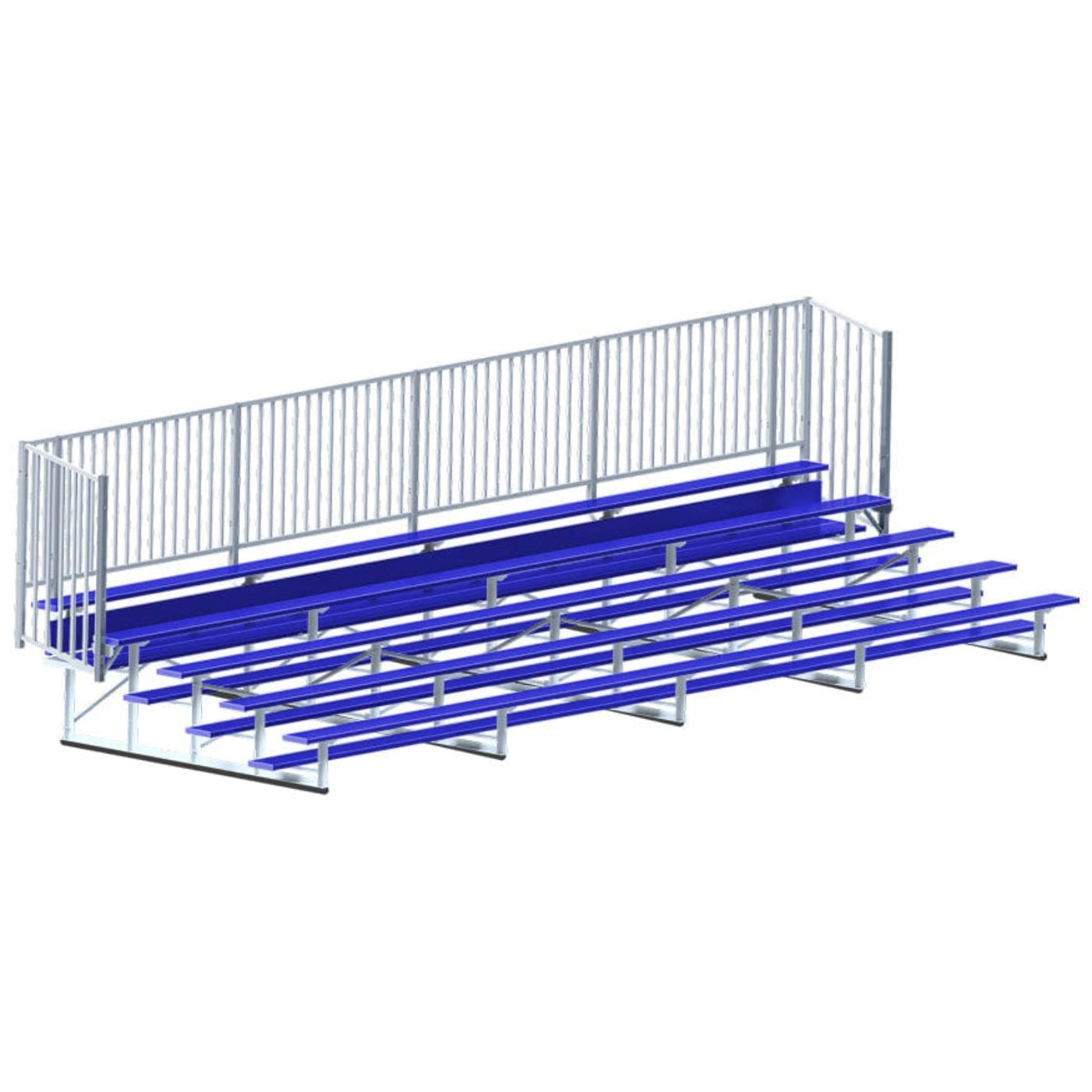 Jaypro Bleacher - 27' (5 Row - Single Foot Plank with Guard Rail) - Enclosed (Powder Coated) -  BLCH-527GRPC