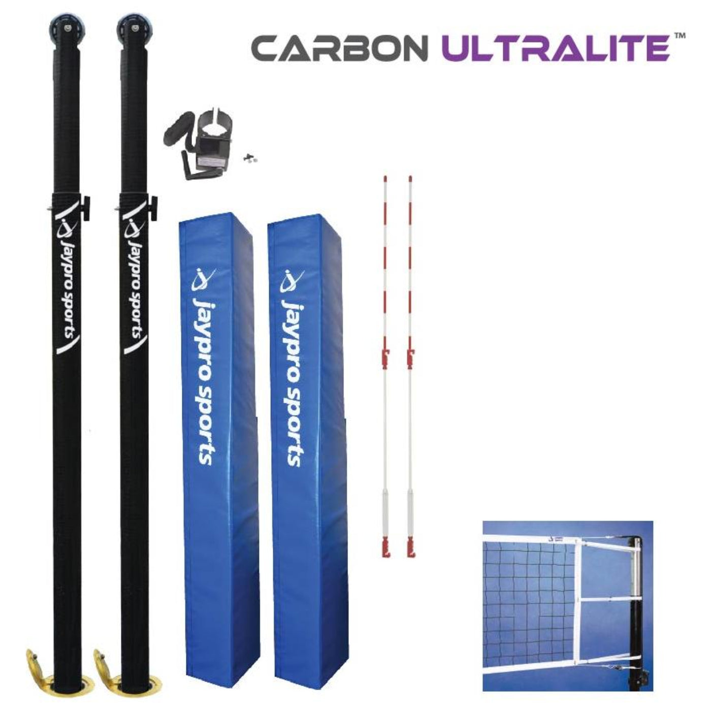Jaypro FeatherLite Volleyball System (3-1/2 in. Floor Sleeve) -  PVB-5000