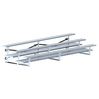 Jaypro Indoor Bleacher - 15 ft. (3 Row - Double Foot Plank) - Tip & Roll -  BLDP-3TRG