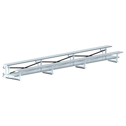 Jaypro Indoor Bleacher - 21 ft. (2 Row - Double Foot Plank) - Tip & Roll  -  BLDP-221TRG