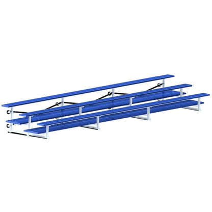 Jaypro Indoor Bleacher - 21 ft. (3 Row - Double Foot Plank) - Tip & Roll (Powder Coated) - BLDP-321TRGPC
