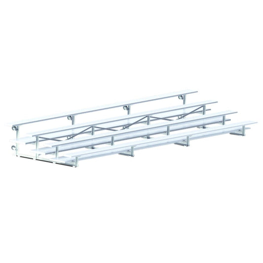 Jaypro Indoor Bleacher - 21 ft. (4 Row - Double Foot Plank) - Tip & Roll -  BLDP-421TRG