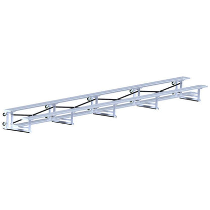 Jaypro Indoor Bleacher - 27 ft. (2 Row - Single Foot Plank) - Tip & Roll - BLCH-227TRG