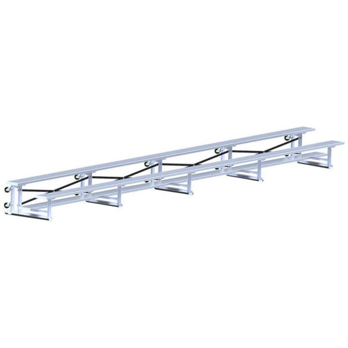 Jaypro Indoor Bleacher - 27 ft. (3 Row - Double Foot Plank) - Tip & Roll -  BLDP-327TRG