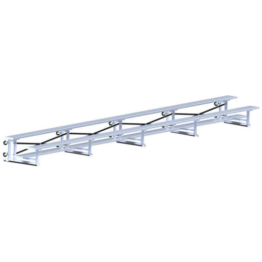 Jaypro Indoor Bleacher - 27 ft. (2 Row - Single Foot Plank) - Tip & Roll - BLCH-227TRG