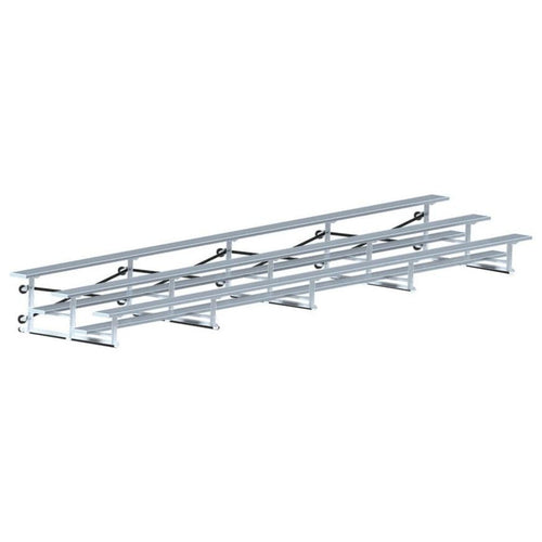 Jaypro Indoor Bleacher - 27 ft. (3 Row - Single Foot Plank) - Tip & Roll  - BLCH-327TRG