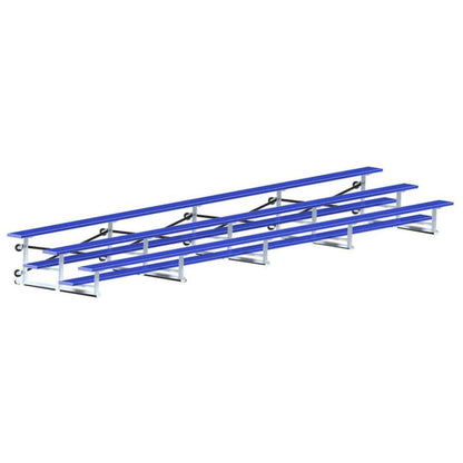 Jaypro Indoor Bleacher - 27 ft. (2 Row - Double Foot Plank) - Tip & Roll (Powder Coated) -  BLDP-227TRGPC