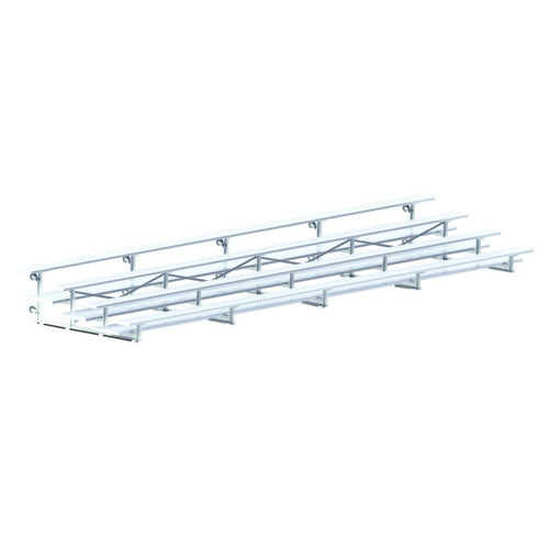 Jaypro Indoor Bleacher - 27 ft. (4 Row - Double Foot Plank) - Tip & Roll -  BLDP-427TRG