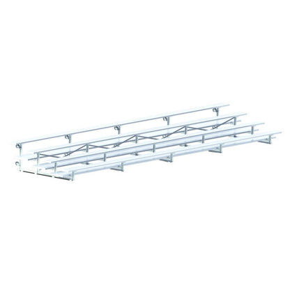 Jaypro Indoor Bleacher - 27 ft. (4 Row - Double Foot Plank) - Tip & Roll -  BLDP-427TRG