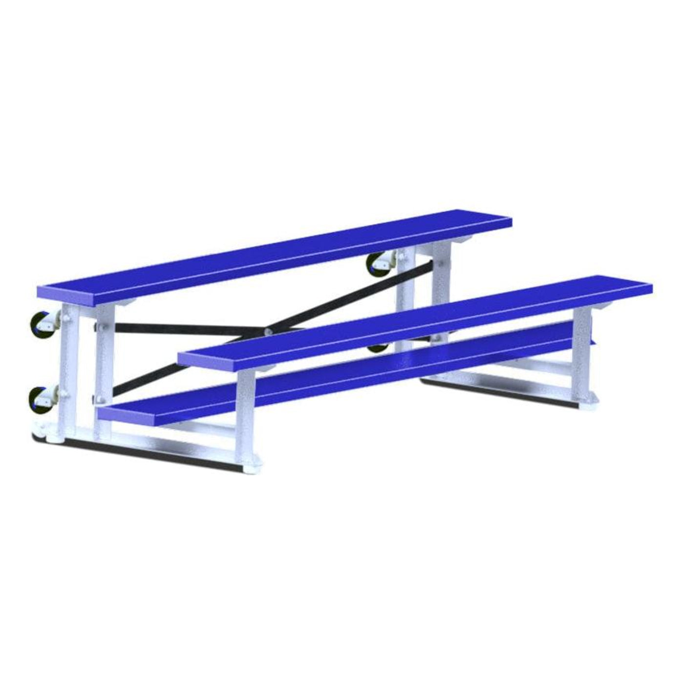 Jaypro Indoor Bleacher - 7-1/2 ft. (4 Row - Single Foot Plank) - Tip & Roll (Powder Coated)- BLCH-475TRGPC