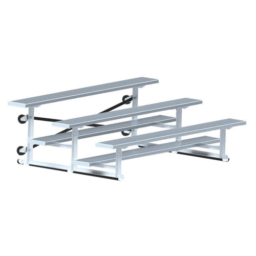 Jaypro Indoor Bleacher - 7-1/2 ft. (3 Row - Single Foot Plank) - Tip & Roll - BLCH-375TRG