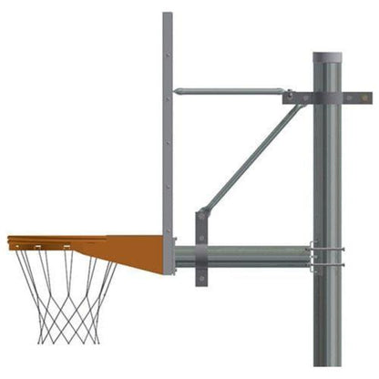 Jaypro Straight Post Basketball System (5-9/16" Pole with 6' Offset) 72"W x 42"H Perforated  - SPA6-ALP-SGAluminum Backboard