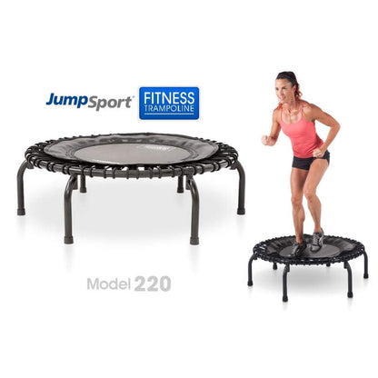 Disc-O-Bed JumpSport 220 Fitness Rebounder Mini Trampoline & Handle Bar Accessory, Black - 250093