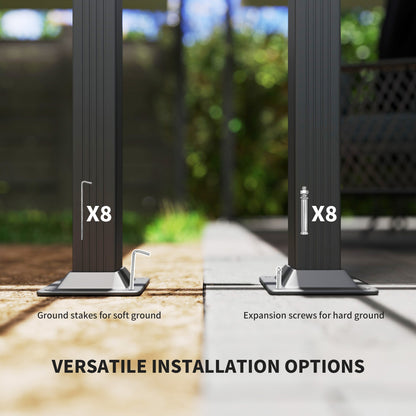 Outsunny 13' x 13' Aluminum Retractable Pergola Canopy, for Garden Patio Backyard Deck, White - 84C-567V00WT