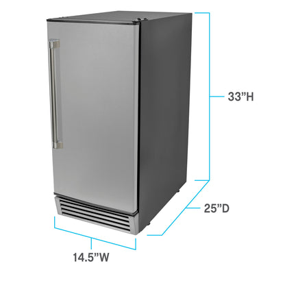 Avanti ELITE Built-in or Freestanding Ice Maker, 15" - IME49U3S-IS