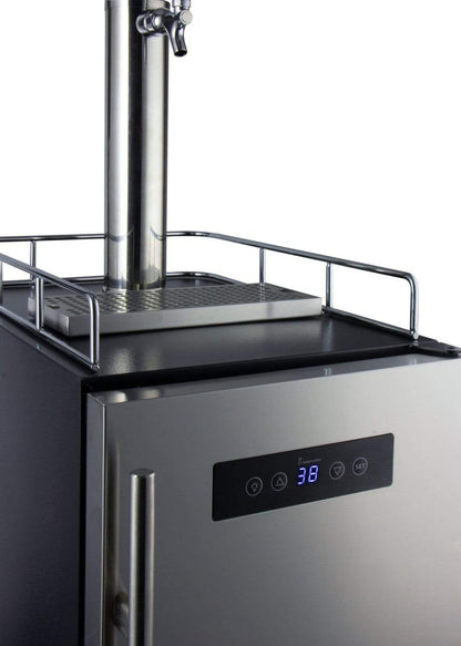 Kegco 15" Wide Homebrew Tap Stainless Steel Commercial Kegerator - HBK15BSRNK