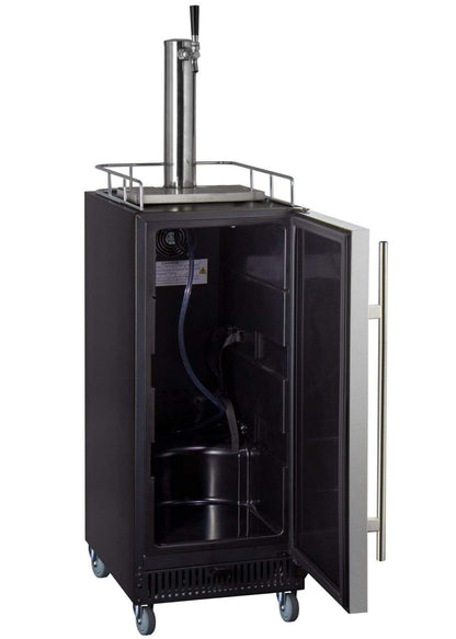 Kegco 15" Wide Homebrew Tap Stainless Steel Commercial Kegerator - HBK15BSRNK