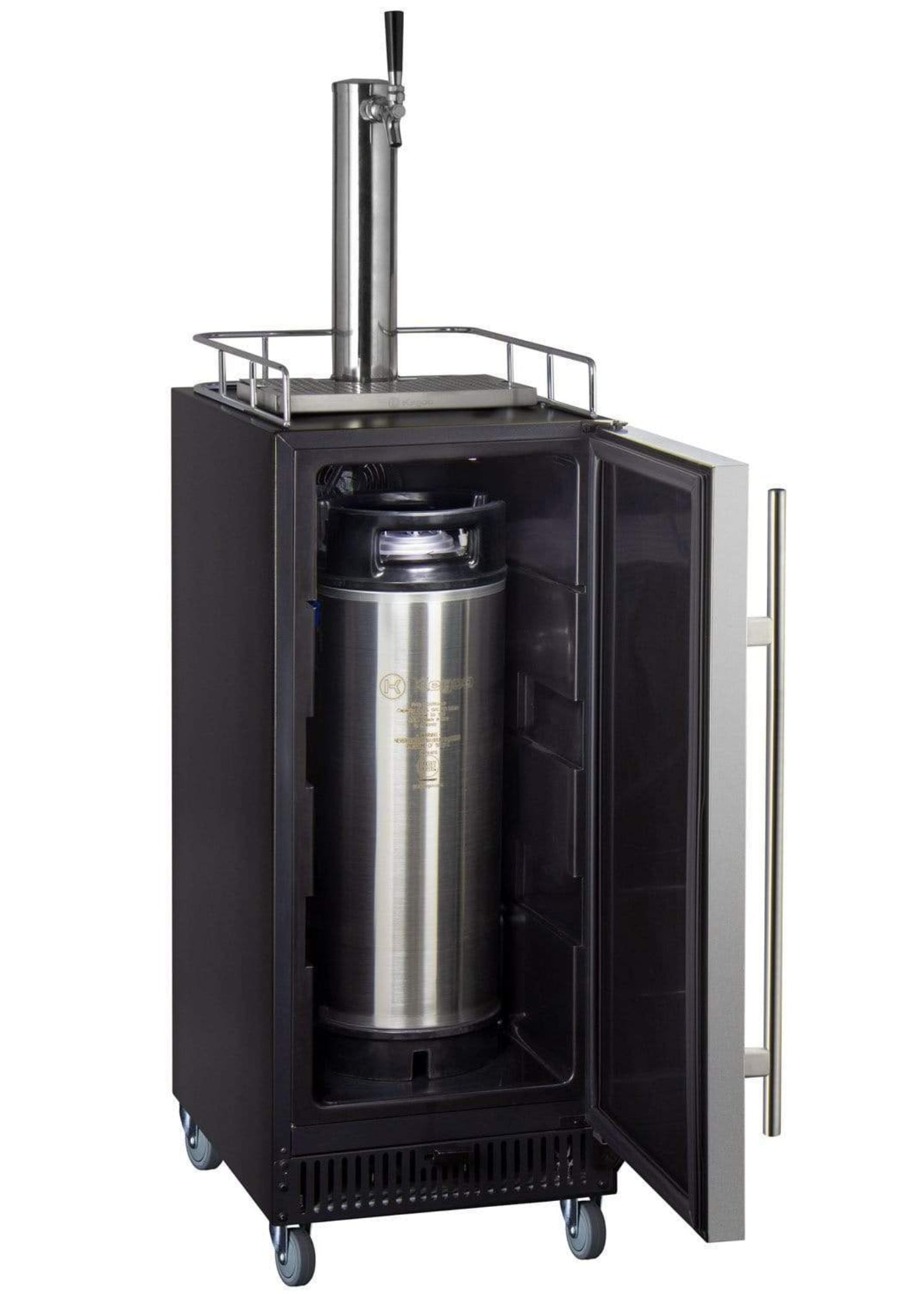 Kegco 15" Wide Homebrew Tap Stainless Steel Commercial Kegerator - HBK15BSRNK