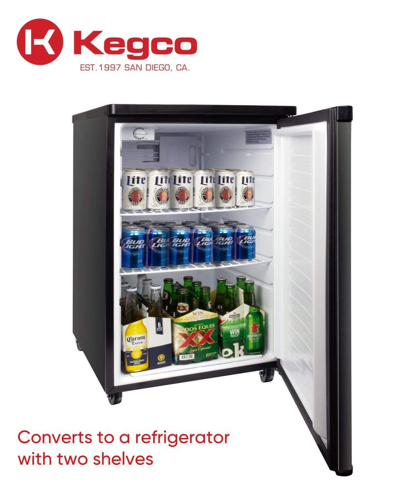 Kegco 20" Wide Kombucha Tap Black Kegerator - KOM19B-1NK