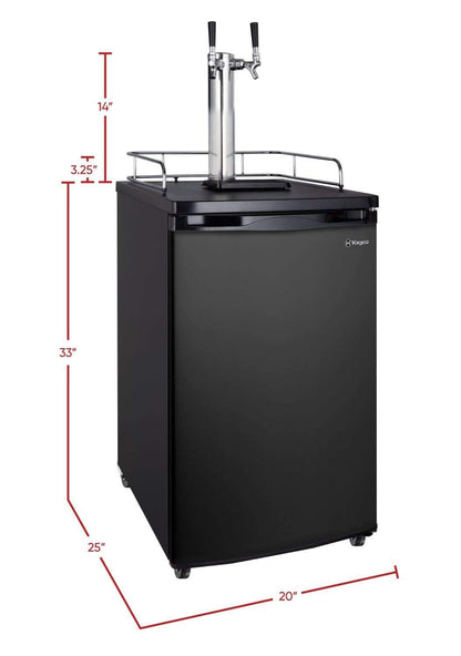 Kegco 20" Wide Kombucha Tap Black Kegerator - KOM19B-1NK