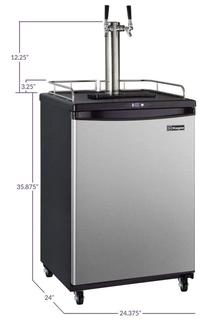 Kegco 24" Wide Cold Brew Coffee Single Stainless Steel Commercial/Residential Kegerator - ICZ163S-1NK