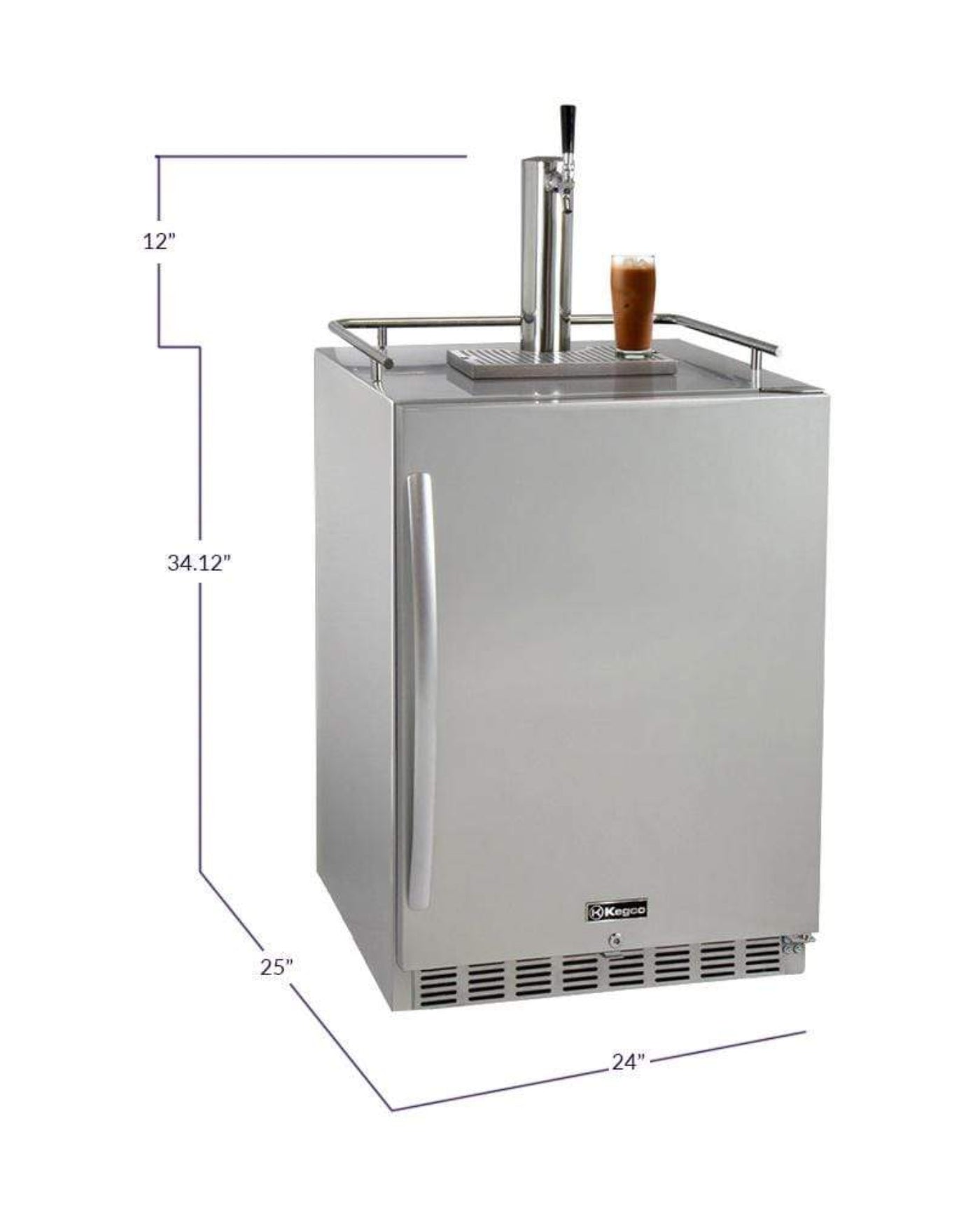 24" Wide Cold Brew Coffee Tap All Stainless Steel Outdoor Built-In Right Hinge Kegerator - ICHK38SSU-1