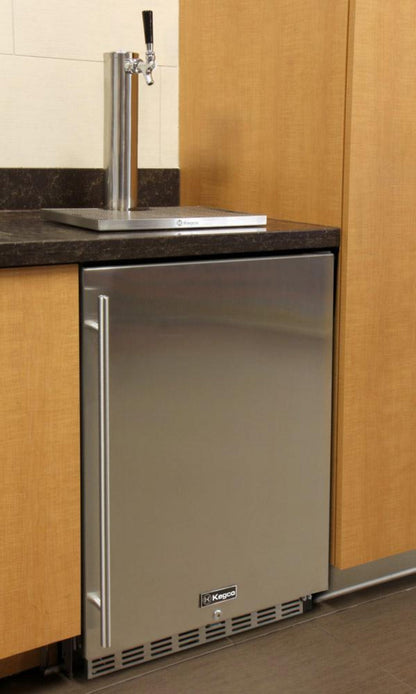 Kegco 24" Wide Cold Brew Coffee Tap Black Commercial Built-In Right Hinge Kegerator - ICHK38BSU-1