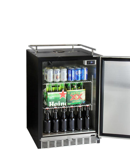 Kegco 24" Wide Cold Brew Coffee Tap Black Commercial Built-In Right Hinge Kegerator - ICHK38BSU-1