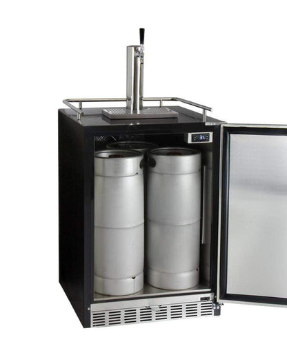 Kegco 24" Wide Cold Brew Coffee Tap Black Commercial Built-In Right Hinge Kegerator - ICHK38BSU-1