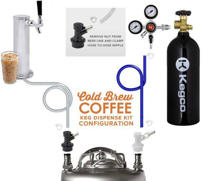 Kegco 24" Wide Cold Brew Coffee Tap Black Commercial Built-In Right Hinge Kegerator - ICHK38BSU-1