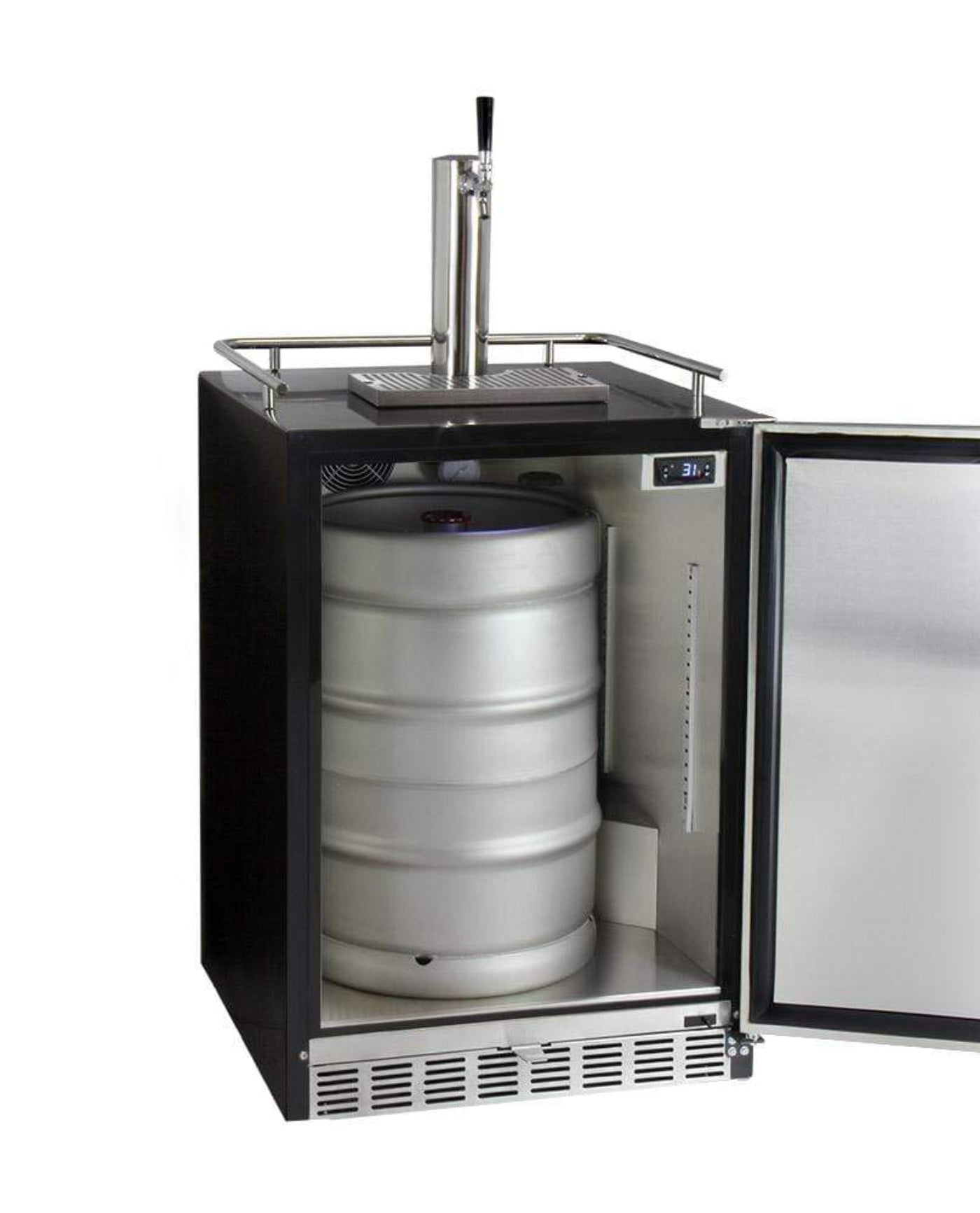 Kegco 24" Wide Cold Brew Coffee Tap Black Commercial Built-In Right Hinge Kegerator - ICHK38BSU-1